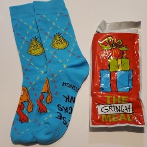 McDonald's Grinch Socks Blue With Max The Grinch Cindy Lou Who 2025 Promo